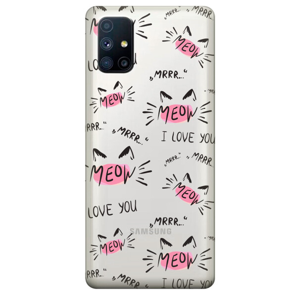 

Прозрачный силиконовый чехол OKcovers для Samsung Galaxy M51 с рисунком - Кошачьи мордочки (KS6736)