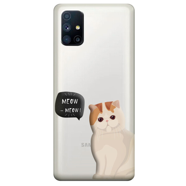 

Прозрачный силиконовый чехол OKcovers для Samsung Galaxy M51 с рисунком - Котенок (KS6767)