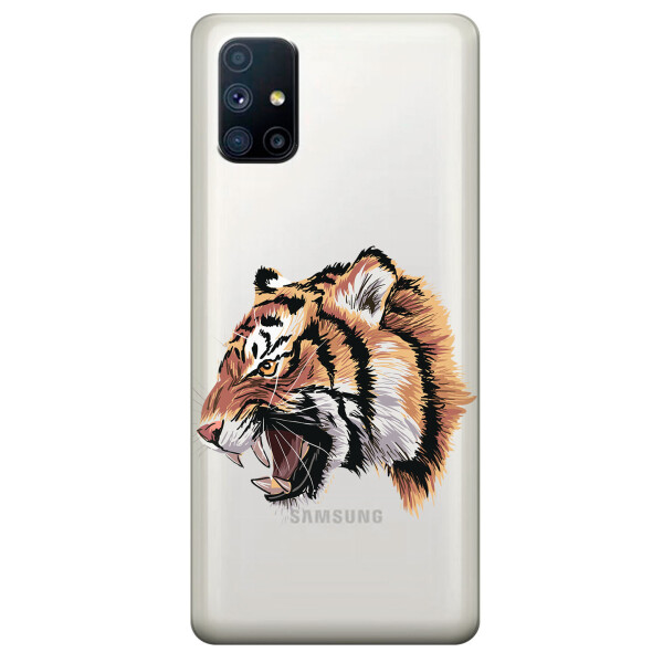 

Прозрачный силиконовый чехол OKcovers для Samsung Galaxy M51 с рисунком - Тигр (KS6788)