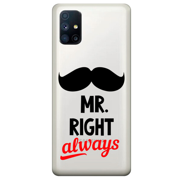 

Прозрачный силиконовый чехол OKcovers для Samsung Galaxy M51 с рисунком - Mr Right (KS6795)