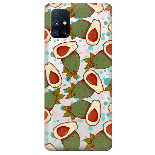 

Прозрачный силиконовый чехол OKcovers для Samsung Galaxy M51 с рисунком - Авокадо (KS6735)