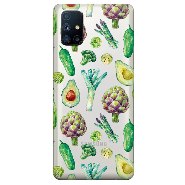 

Прозрачный силиконовый чехол OKcovers для Samsung Galaxy M51 с рисунком - Полезная еда (KS6786)