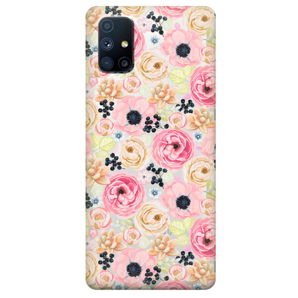 

Прозрачный силиконовый чехол OKcovers для Samsung Galaxy M51 с рисунком - Цветочный букет (KS6731)