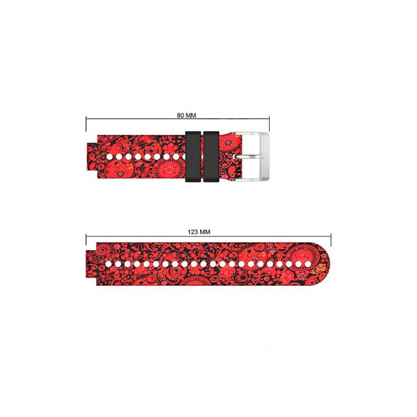 

Ремешок для Garmin Universal 16 Camouflage Silicone Band Red