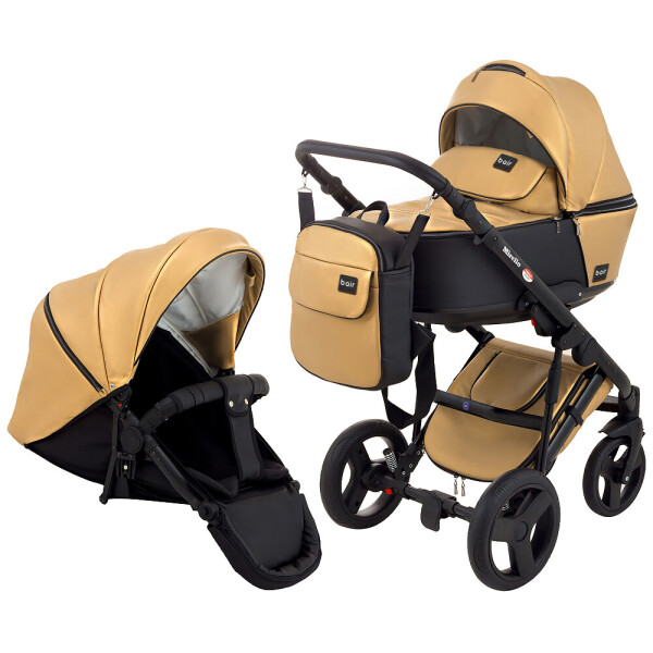 

Коляска 2 в 1 Bair Mirello Plus кожа 100% MP-38 золото перламутр - черный