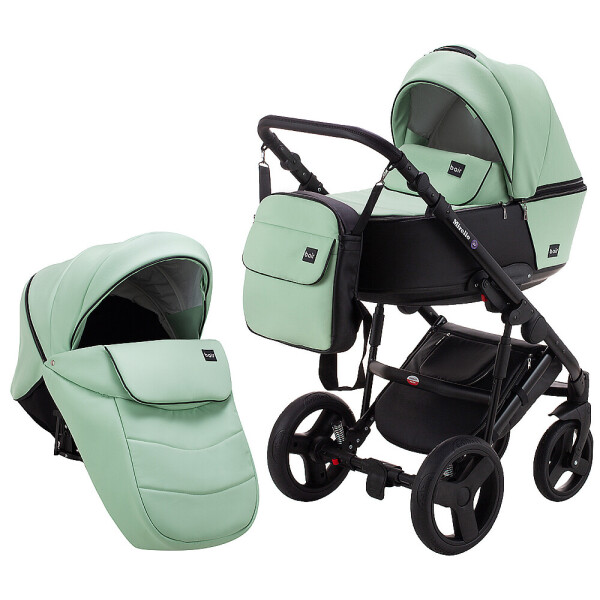 

Коляска 2 в 1 Bair Mirello Plus кожа 100% MP-33/30 мята - черный
