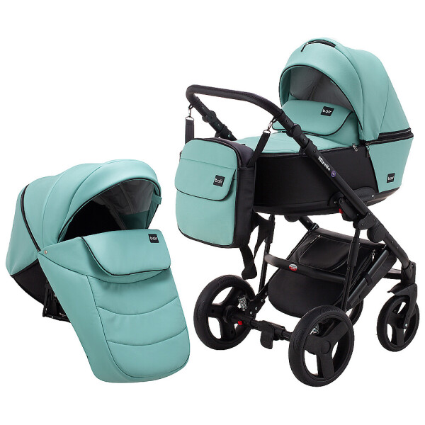 

Коляска 2 в 1 Bair Mirello Plus кожа 100% MP-34/30 яркая мята - черный