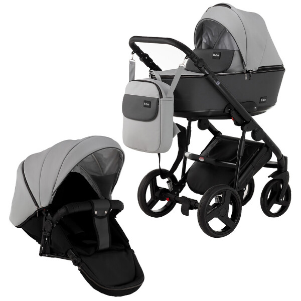 

Коляска 2 в 1 Bair Mirello кожа 100% M-32/33 серый - графит
