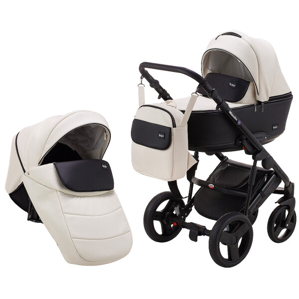 

Коляска 2 в 1 Bair Mirello кожа 100% M-200/30 слоновая кость - черный