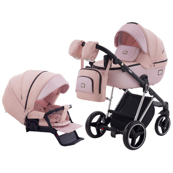 

Коляска 2 в 1 Adamex Mimi Polar (Chrome) CR448 персиковый - розовая (пудра) кожа (выдавленная точка)