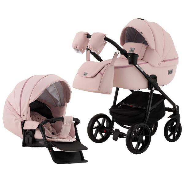

Коляска 2 в 1 Adamex Hybryd Plus кожа 100% BR331 розовый (пудра)