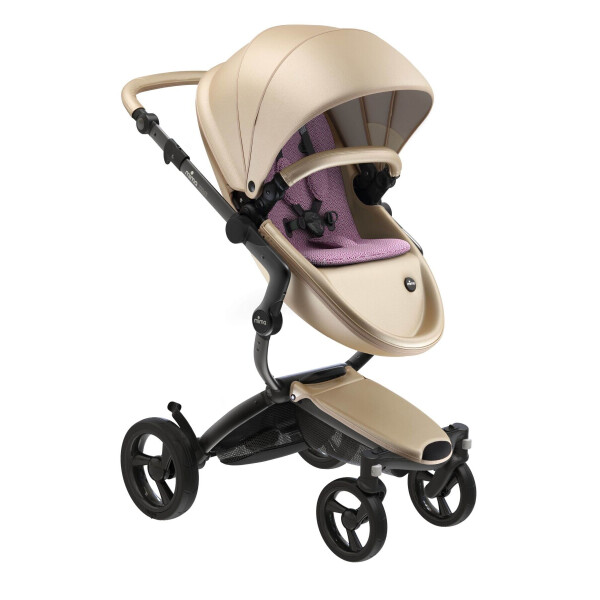 

Коляска Mima Xari Champagne, шасси Black, матрасики Pixel pink (86)