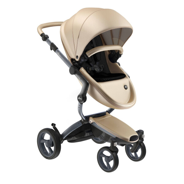 

Коляска Mima Xari Champagne, шасси Graphite grey, матрасики Black (180)