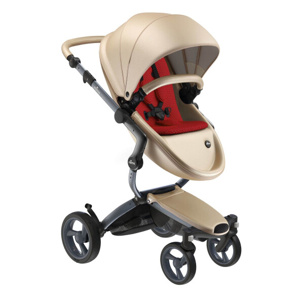

Коляска Mima Xari Champagne, шасси Graphite grey, матрасики Ruby red (185)