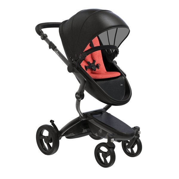 

Коляска Mima Xari Black, шасси Black, матрасики Coral red (54)