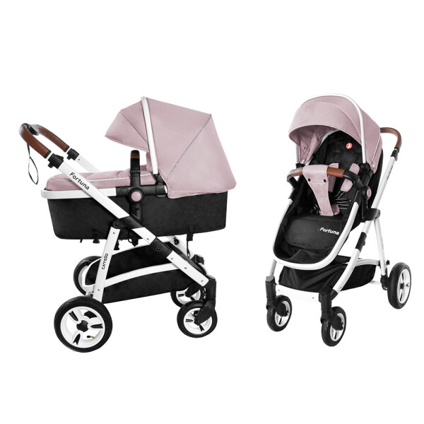 

Коляска универсальная CARRELLO Fortuna CRL-9001/1 Coral Pink 2в1 c матрасом +дождевик
