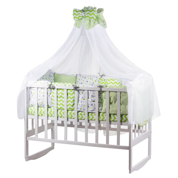 

Детская постель Babyroom Bortiki lux-08 stars салатовый - белый