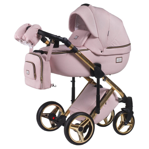 

Коляска 2 в 1 Adamex Luciano Polar (Gold) Y813 розовый пудра (кожа) - розовый
