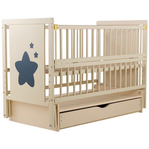 

Кровать Babyroom Звездочка Z-03 маятник, ящик, откидной бок бук слоновая кость