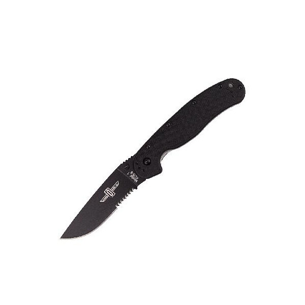 

Нож складной Ontario RAT1 BS напивсеррейтор Black (8847)
