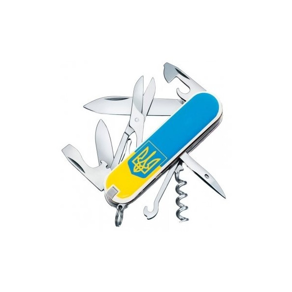 

Ніж Victorinox Climber Ukraine 1.3703.7R3 тризуб жовтоблакитний