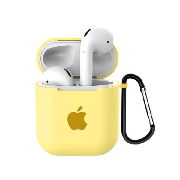 

Чехол для AirPods/AirPods 2 silicone case with Apple Mellow yellow