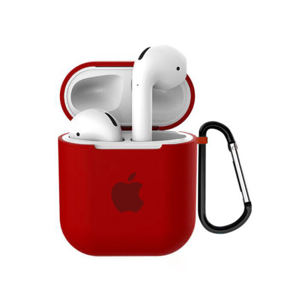 

Чехол для AirPods/AirPods 2 silicone case with Apple Red
