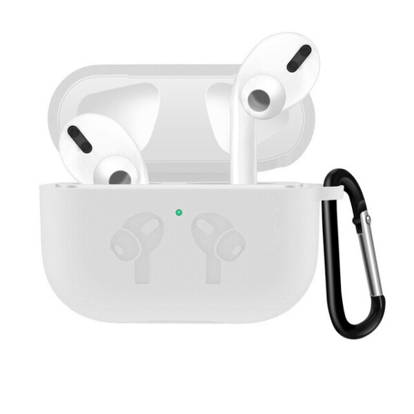 

Чехол для AirPods PRO silicone case logo с карабином transparent