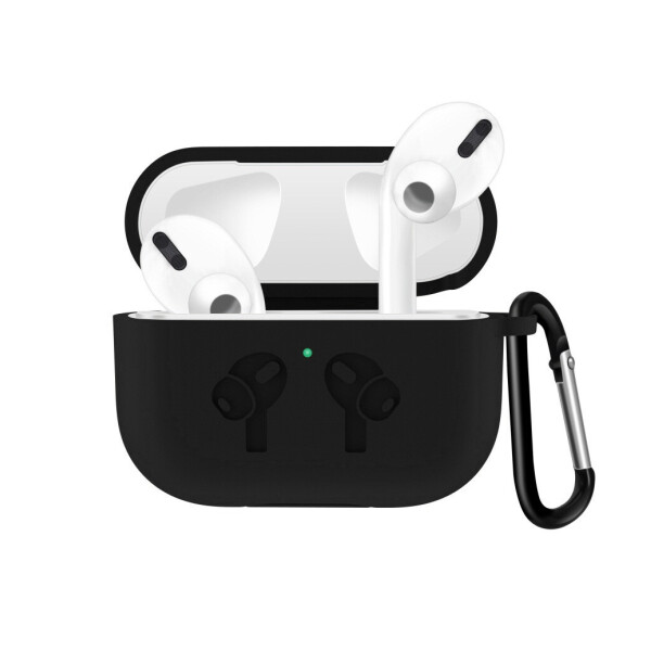 

Чехол для AirPods PRO silicone case logo с карабином black