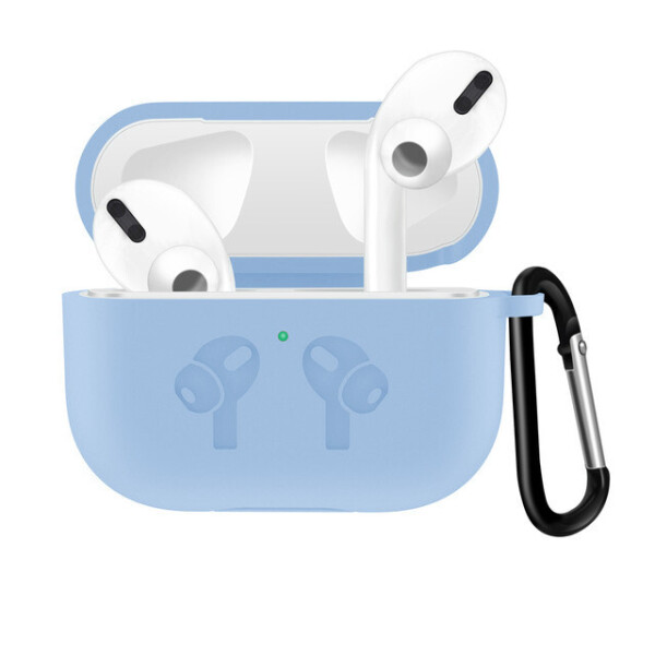 

Чехол для AirPods PRO silicone case logo с карабином lilac