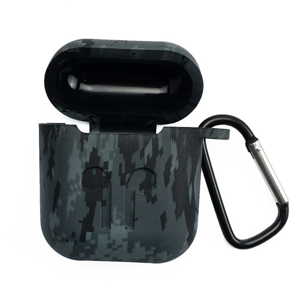 

Чехол для AirPods/AirPods 2 silicone case logo с карабином military dark gray