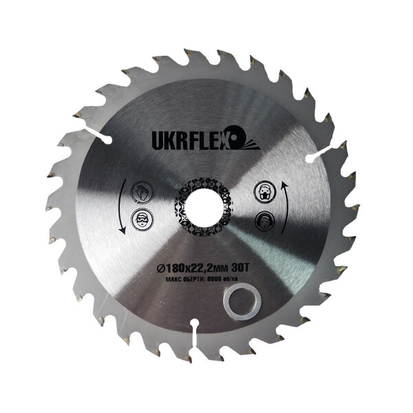 

Диск пильный по дереву UKRflex 180*22*30Z (кольцо 20мм) с напайкой 34-18030