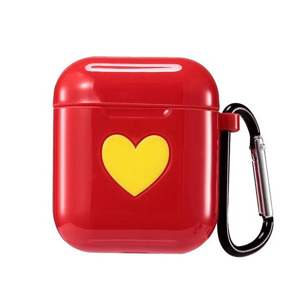 

Чехол для AirPods/AirPods 2 silicone case Love с карабином red