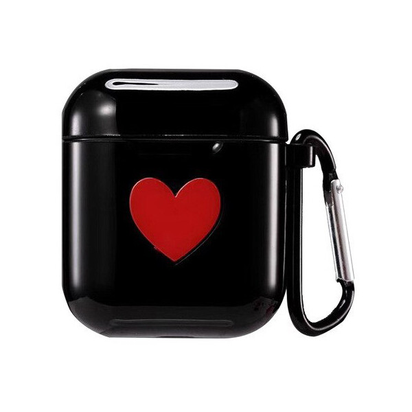 

Чехол для AirPods/AirPods 2 silicone case Love с карабином black