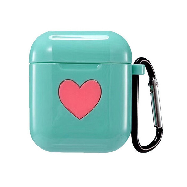 

Чехол для AirPods/AirPods 2 silicone case Love с карабином sea blue