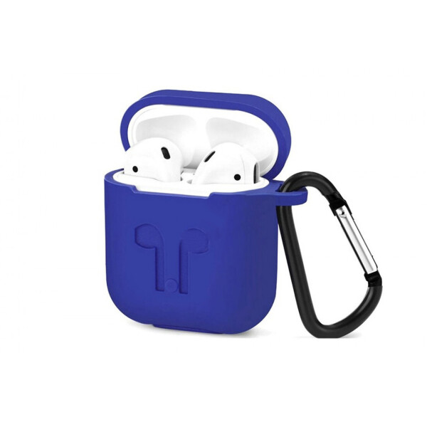 

Чехол для AirPods/AirPods 2 silicone case logo royal blue с карабином