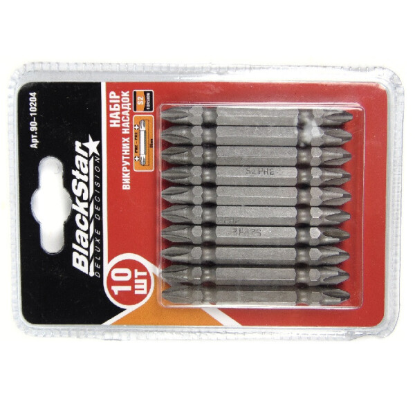 

Биты Ph2-Ph2x65 мм, TORSION, S2-сталь, 10шт, BlackStar 90-10204