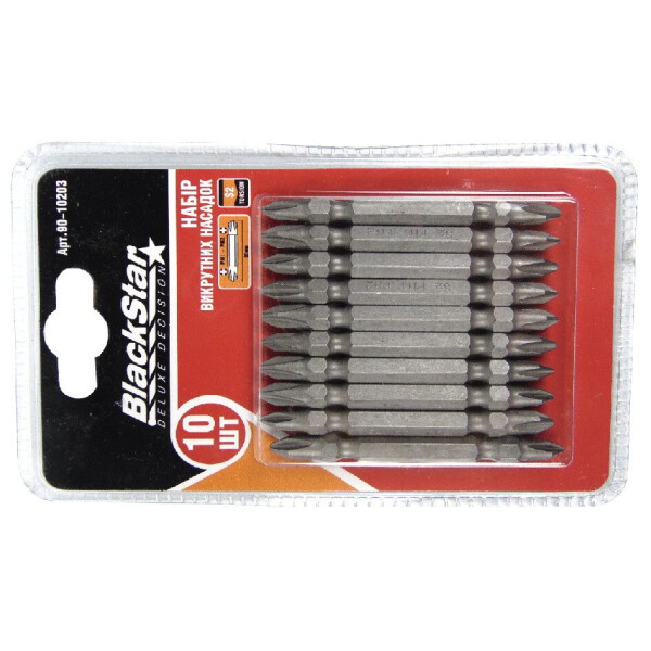

Биты Ph1-Ph2x65 мм, TORSION, S2-сталь, 10шт, BlackStar 90-10203