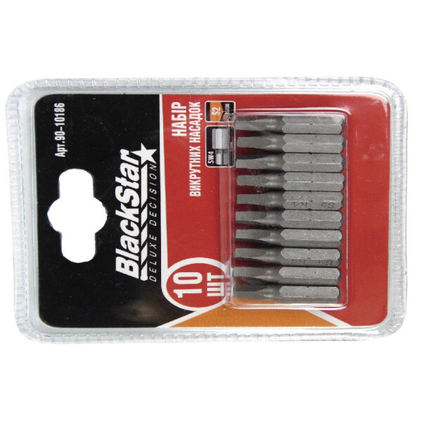 

Биты SW4x25 мм, TORSION, S2-сталь, 10шт, BlackStar 90-10186