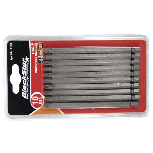 

Биты Ph2x127 мм, TORSION, S2-сталь, 10шт, BlackStar 90-10199