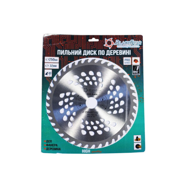 

Диск пильный BLACK STAR 250*32*40Z 33-25040