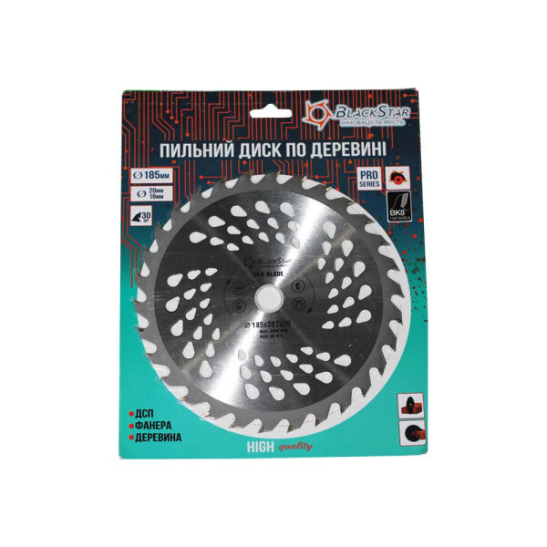 

Диск пильный BLACK STAR 185*20*30Z (кольцо 16мм) 33-18530