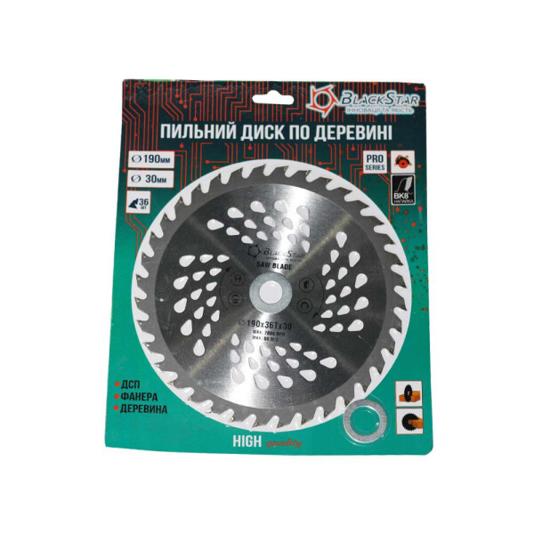 

Диск пильный BLACK STAR 190*30*36Z (кольцо 16/20мм) 33-19036