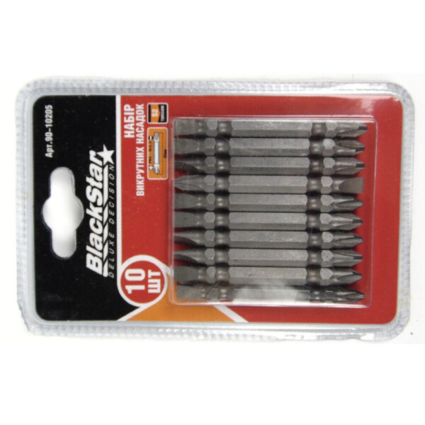 

Биты Ph2-SL5,5x65 мм, TORSION, S2-сталь, 10шт, BlackStar 90-10205