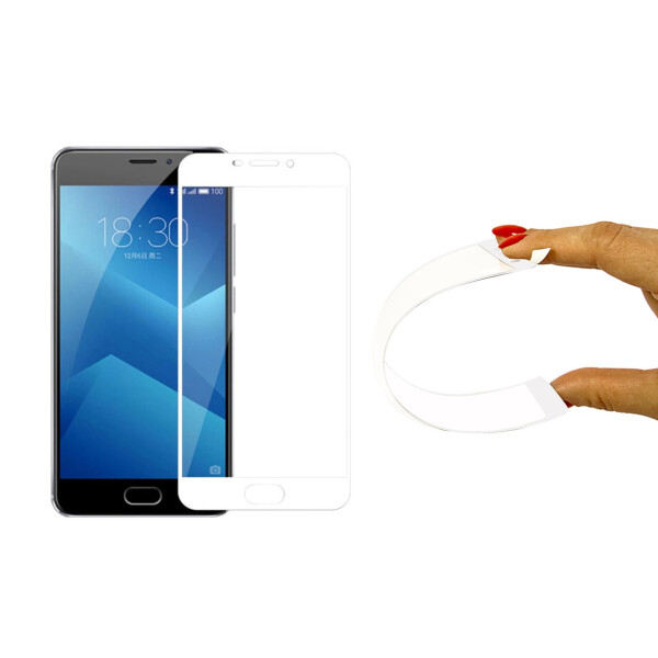 

Гнущееся Защитное 5D cтекло Nano Flexible для Meizu M5 Note белый|Полное покрытие|Мейзу М5 нот