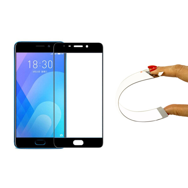 

Гнущееся Защитное 5D cтекло Nano Flexible GLASS ITOP для Meizu M6 черный|Полное покрытие|Мейзу М6
