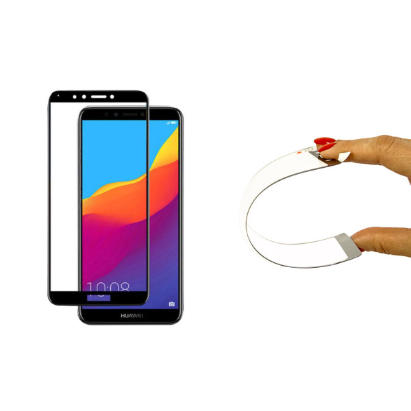 

Гнущееся Защитное 5D cтекло Flexible для Huawei Y7 2018 | Полное покрытие (Черный) | Хуавей