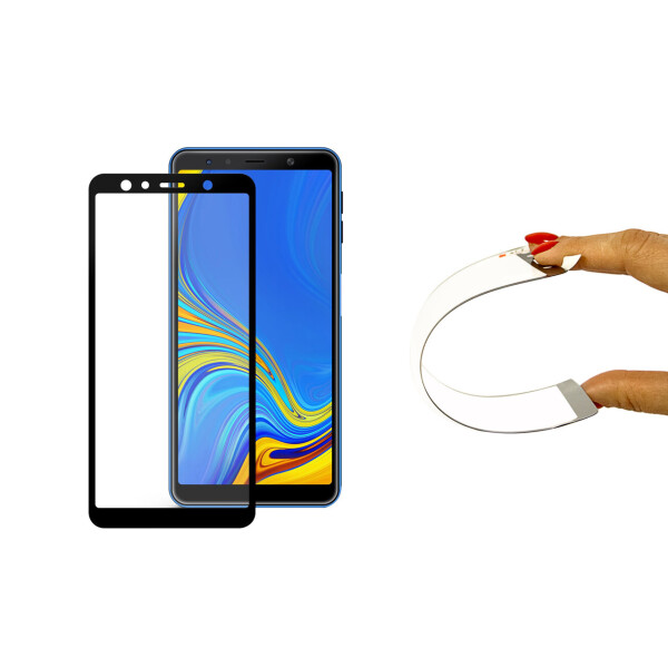 

Защитное 5D cтекло Nano Flexible GLASS ITOP для Samsung Galaxy A7 2018 Full Cover Черный