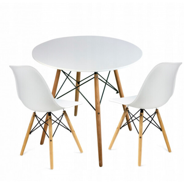 

Круглый стол JUMI Scandinavian Design 80см. + 2 современных скандинавских стульев
