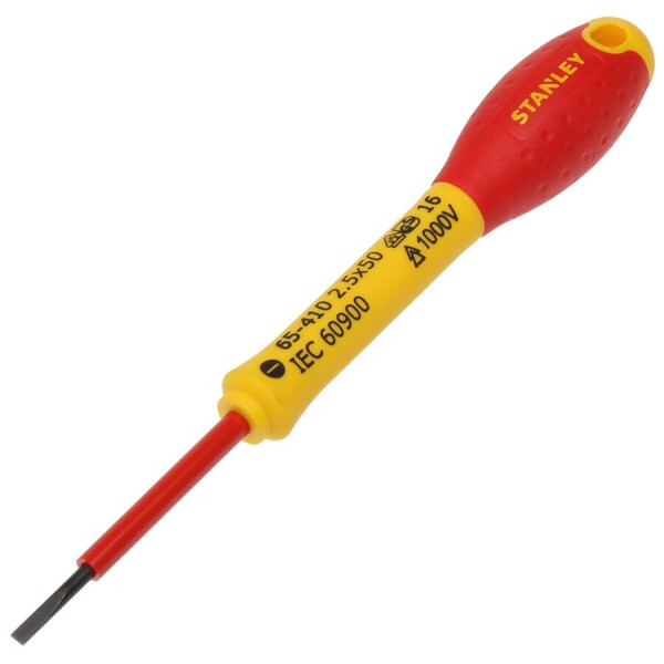 

Отвертка электрика Stanley FatMax VDE 1000V SL2.5, 50 мм (0-65-410)